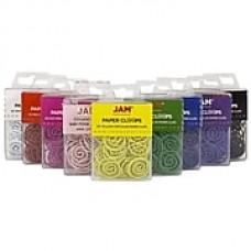 JAM Paper® Circular Colored Papercloops, Assorted Round Paper Clips, 9 packs of 50 clips, 450/pack (221812619)