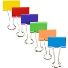 JAM Paper® Binder Clips, Medium, 32mm, Assorted Binderclips, 6 packs of 25 per color, 90/set (339BCrgbyop)