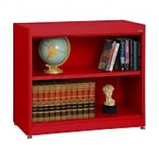 Sandusky® Elite 30" 2-Shelf Radius Edge Steel Stationary Bookcase, Red (BA1R361830-01)