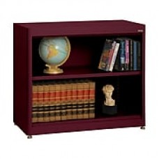 Sandusky® Elite 30" 2-Shelf Radius Edge Steel Stationary Bookcase, Burgundy (BA1R361830-03)