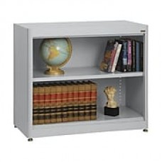 Sandusky® Elite 30" 2-Shelf Radius Edge Steel Stationary Bookcase, Dove Gray (BA1R361830-05)