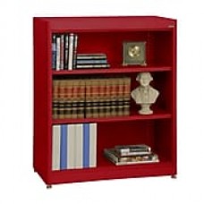 Sandusky® Elite 42" 3-Shelf Radius Edge Steel Stationary Bookcase, Red (BA2R361842-01)