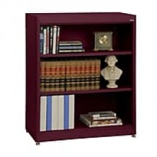 Sandusky® Elite 36" x 18" x 42" Steel Radius Edge Stationary Bookcase, Burgundy