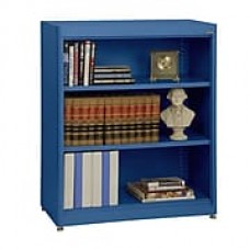 Sandusky® Elite 42" 3-Shelf Radius Edge Steel Stationary Bookcase, Blue (BA2R361842-06)