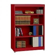 Sandusky® Elite 52" 4-Shelf Radius Edge Steel Stationary Bookcase, Red (BA3R361852-01)