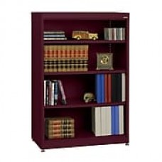 Sandusky® Elite 52" 4-Shelf Radius Edge Steel Stationary Bookcase, Burgundy (BA3R361852-03)