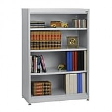 Sandusky® Elite 52" 4-Shelf Radius Edge Steel Stationary Bookcase, Dove Gray (BA3R361852-05)