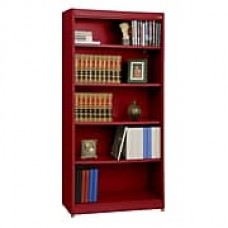 Sandusky® Elite 72" 5-Shelf Radius Edge Steel Stationary Bookcase, Red (BA4R361872-01)