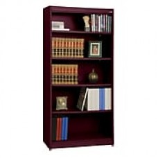 Sandusky® Elite 72" 5-Shelf Radius Edge Steel Stationary Bookcase, Burgundy (BA4R361872-03)