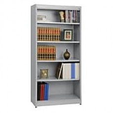 Sandusky® Elite 72" 5-Shelf Radius Edge Steel Stationary Bookcase, Dove Gray (BA4R361872-05)