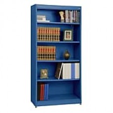 Sandusky® Elite 36" x 18" x 72" Steel Radius Edge Stationary Bookcase, Blue