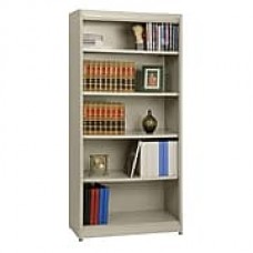 Sandusky® Elite 72" 5-Shelf Radius Edge Steel Stationary Bookcase, Putty (BA4R361872-07)