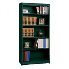 Sandusky® Elite 72" 5-Shelf Radius Edge Steel Stationary Bookcase, Forest Green (BA4R361872-08)