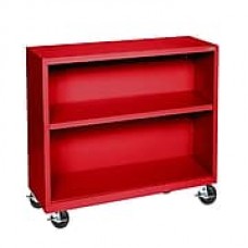 Sandusky® Elite 36" 2-Shelf Welded Mobile Bookcase, Red (BM10361830-01)