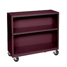 Sandusky® Elite 36" 2-Shelf Welded Mobile Bookcase, Burgundy (BM10361830-03)