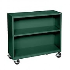 Sandusky® Elite 36" 2-Shelf Welded Mobile Bookcase, Forest Green (BM10361830-08)