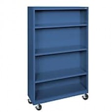 Sandusky® Elite 58" 4-Shelf Welded Mobile Bookcase, Blue (BM30361852-06)