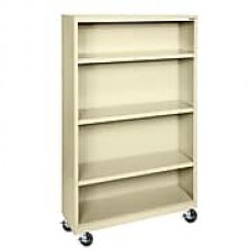 Sandusky® Elite 58" 4-Shelf Welded Mobile Bookcase, Putty (BM30361852-07)