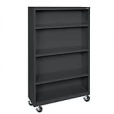 Sandusky® Elite 58" 4-Shelf Welded Mobile Bookcase, Black (BM30361852-09)