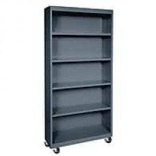 Sandusky® Elite 78" 5-Shelf Welded Mobile Bookcase, Charcoal (BM40361872-02)