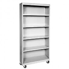 Sandusky® Elite 78" 5-Shelf Welded Mobile Bookcase, Dove Gray (BM40361872-05)