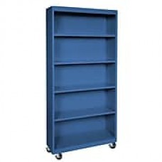 Sandusky® Elite 78" 5-Shelf Welded Mobile Bookcase, Blue (BM40361872-06)