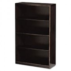 Mayline® Mira Series Wood Veneer Four-Shelf Bookcase, Espresso