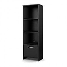 South Shore™ Step One Laminated Particleboard/Metal 4-Shelf Bookcase, Chocolate