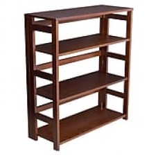 Regency Flip Flop 34-inch High Folding Bookcase, Mocha Walnut