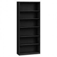 HON Brigade Steel Bookcase, 6 Shelves, 34-1/2"W, Black Finish NEXT2018 NEXT2Day