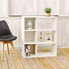 Way Basics Eco 3 Shelf Sutton Bookcase and Cubby Storage, White