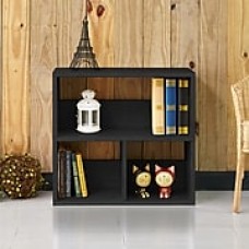 Way Basics Eco Friendly Collins Cubby Bookcase, Organizer and Storage Shelf, Black Wood Grain