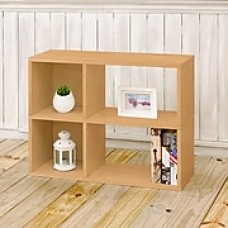 Way Basics Eco-Friendly 2 Shelf Chelsea Bookcase (under desk storage), Natural Wood Grain