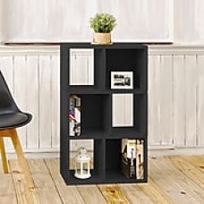 Way Basics Eco-Friendly 3 Shelf Laguna Bookcase Storage Shelf, Black Wood Grain