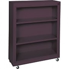 Sandusky 48" 3-Shelf Mobile Bookcase, Burgundy (BM20361842-03)