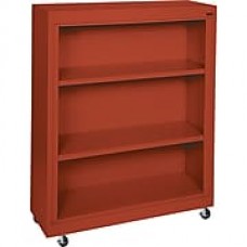 Sandusky 48" 3-Shelf Mobile Bookcase, Red (BM20361842-01)