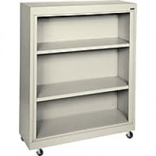 Sandusky 48" 3-Shelf Metal Mobile Bookcase, Putty (BM20361842-07)