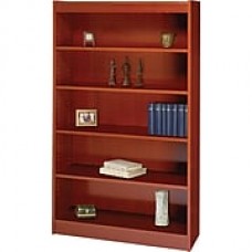 SAFCO Workspace Square Edge Veneer 5-Shelf Bookcase, Cherry