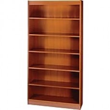 SAFCO Workspace Square Edge Veneer 6-Shelf Bookcase, Cherry