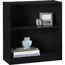 Hayden 2-Shelf Laminate Bookcase, Midnight Onyx