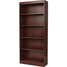 South Shore Work ID 5-Shelf Wood Bookcase, Royal Cherry