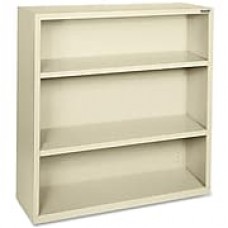 Hirsh Steel Bookcase, Putty, 3-Shelf, 42"H