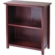 Winsome Milan Solid/Composite Wood 3-Tier Medium Storage Shelf or Bookcase, Antique Walnut