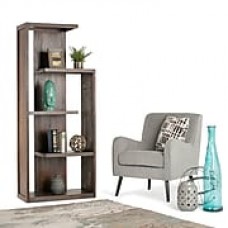 Simpli Home Monroe 72"H Bookcase in Distressed Charcoal Brown (AXCMON-05)