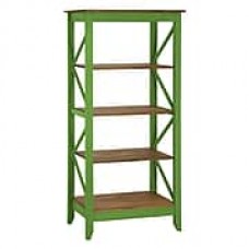 Manhattan Comfort Jay 4-Shelf 31.5" Solid Wood Bookcase, Green (CS33004)