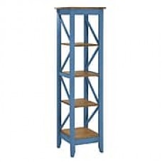 Manhattan Comfort Jay 4-Shelf 18.5" Solid Wood Bookcase, Blue (CS34001)