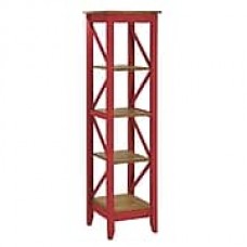 Manhattan Comfort Jay 4-Shelf 18.5" Solid Wood Bookcase, Red (CS34003)