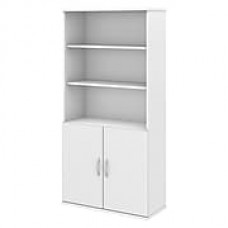 Bush Business Furniture Studio C 5 Shelf Bookcase with Doors, White  (STC015WH)