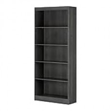 South Shore Axess 5-Shelf Bookcase, Gray Oak (10688)