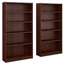 Bush Furniture Universal 5 Shelf Bookcase, Vogue Cherry, Set of 2 (UB003VC)